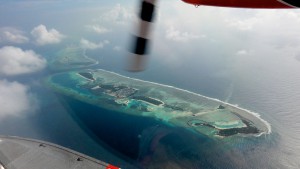 Nogle øer i Male atollen set fra vandflyveren